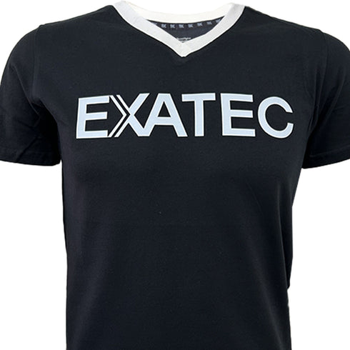 Playera Casual EXATEC Cuello Blanco Negro, Caballero